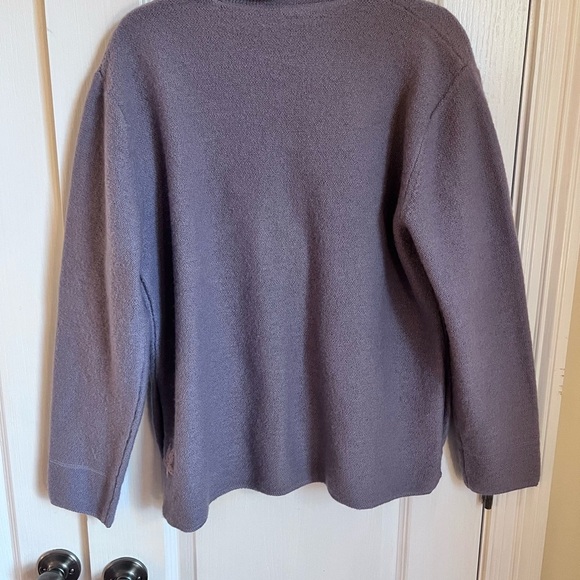 Cabela's Size L Lavender Pockets Wool Button-Up Cardigan Embroidery NWOT - Picture 2 of 11